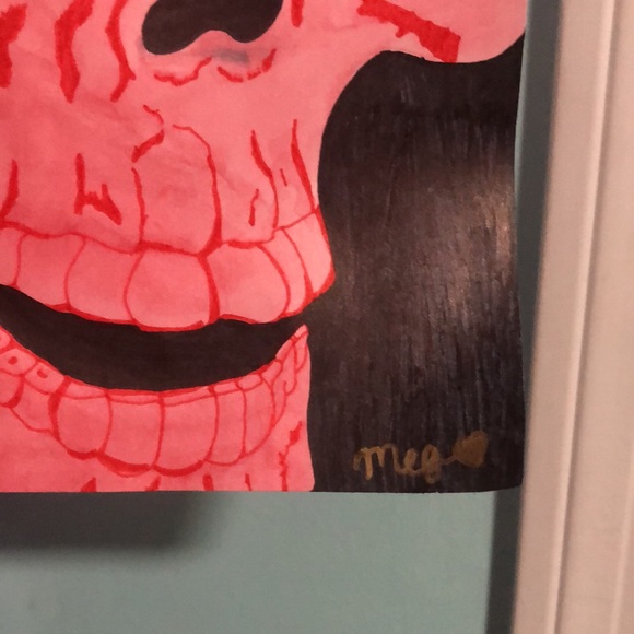 Pink/Red Skull Drawing - Picture 5 of 5